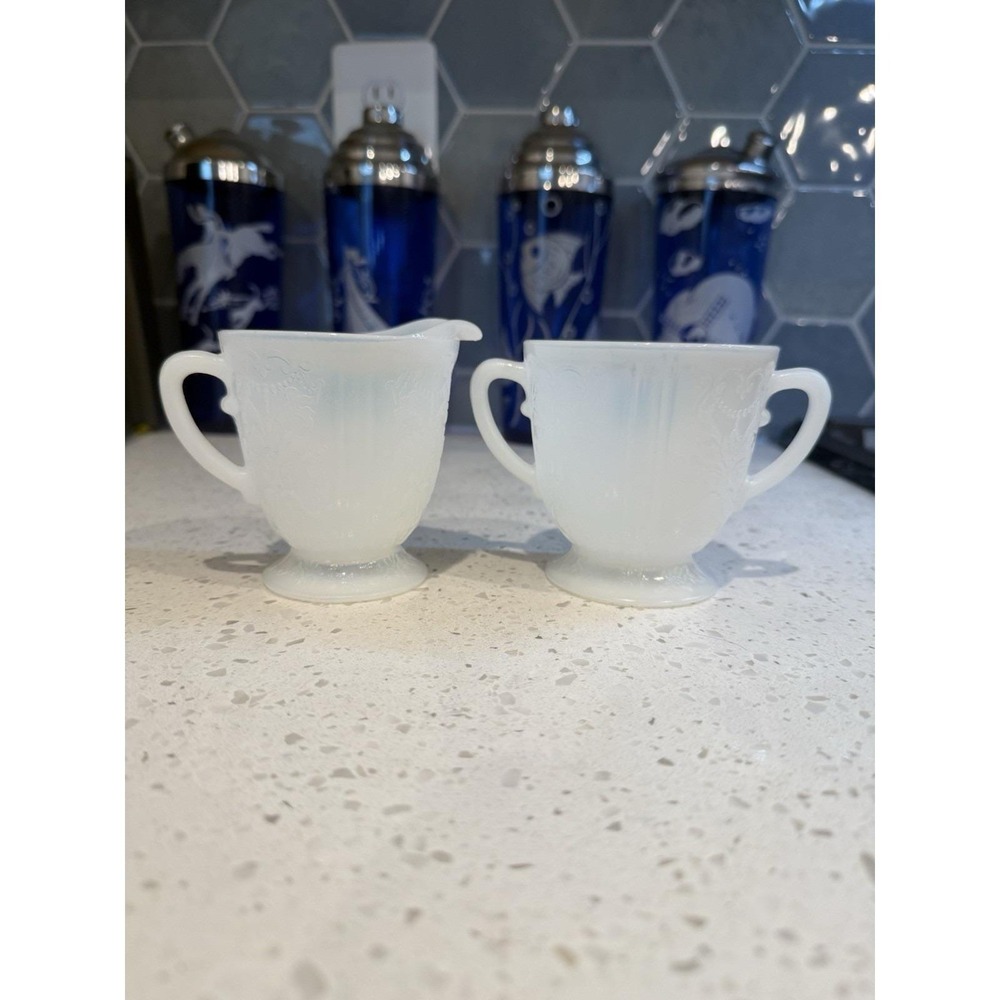 Macbeth Evans American Sweetheart Monax Creamer And Sugar Set Depression Glass